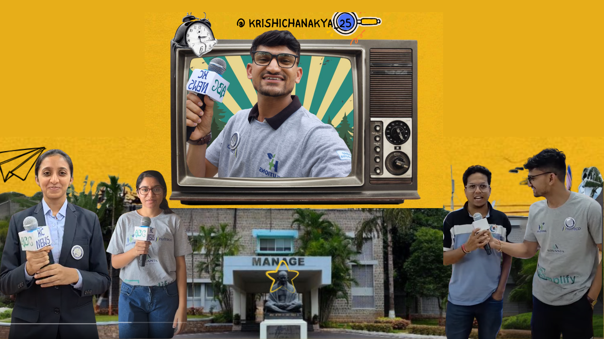 Krishi Chanakya. Event promotion reel thumbnail showing students presenting agribusiness and sustainability initiatives.